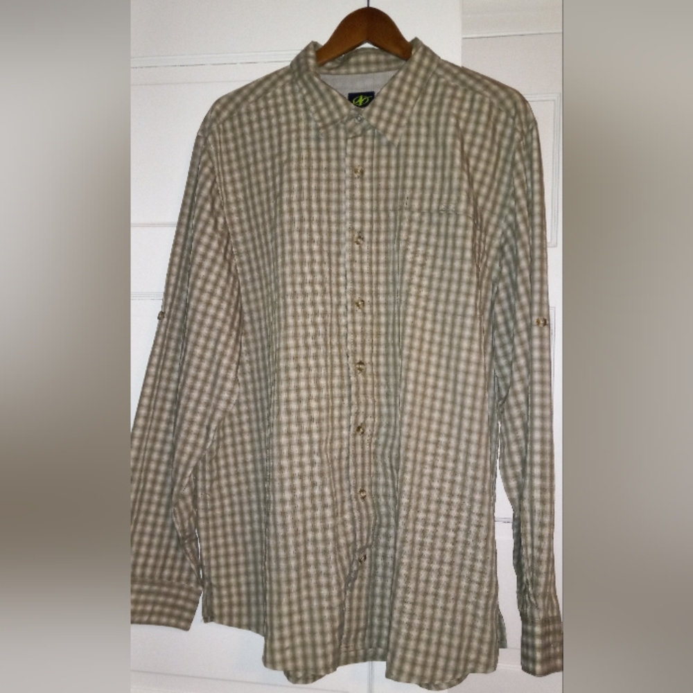 Vintage Nordic Track men's long sleeve shirt green plaid size XL